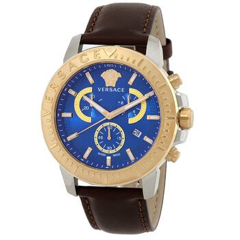 Versace New Hellen Chronograph Quartz Blue Dial Mens Watch 